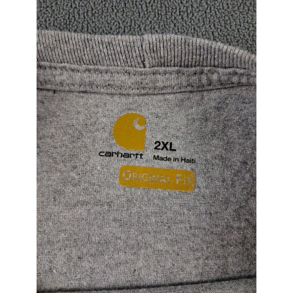 Carhartt Men’s Loose Fit Long Sleeve Pocket Tee Shirt Heather Gray Size 2XL - Picture 4 of 11